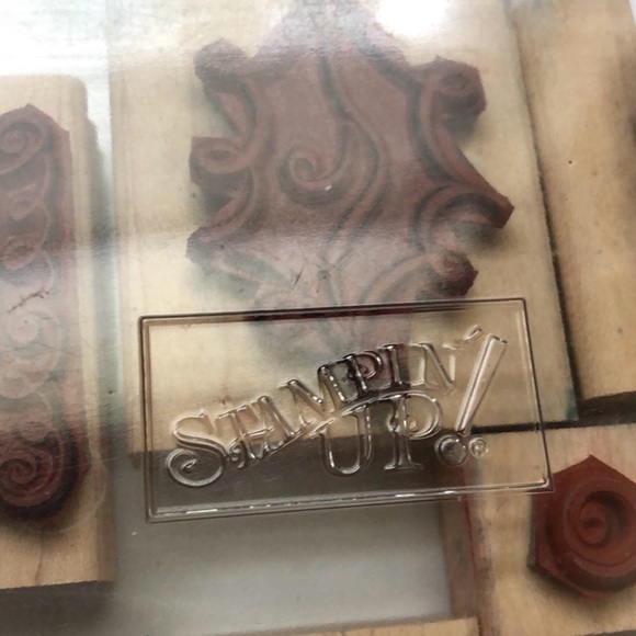 Stampin Up Stamps Two Step Curly Christmas 2001 8 Piece Mounted Stamp Set & Case - Picture 5 of 10